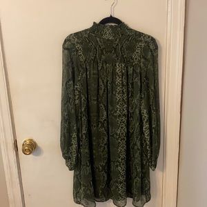 HM green snakeskin dress size small